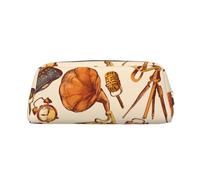 YOFIEN Retro Sketch Clock Camera Microphone Pencil Case for Girls, Pen Pouch Organizer Pencil Bag with Zipper
