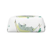 YOFIEN Rhino Pattern On White Background Pencil Case for Girls, Pen Pouch Organizer Pencil Bag with Zipper