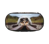 YOFIEN Rough Collie Bokeh Railway Dogs Pets Rough,Small Pencil Case Large Capacity Pencil Pouch Office Stationery Organizer