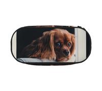 YOFIEN Ruby Cavalier King Charles Spaniel Puppy Dog,Small Pencil Case Large Capacity Pencil Pouch Office Stationery Organizer
