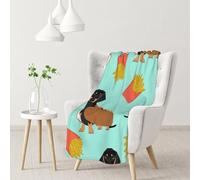 YOFIEN Sausage Dog DachshundFlannel Throw Fluffy Blanket for Couch, Soft Cozy Blankets