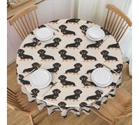 YOFIEN Sausage Dog,Round Tablecloth 706 Inches Table Cloth Stain and Wrinkle Resistant Washable Polyester Table Cover