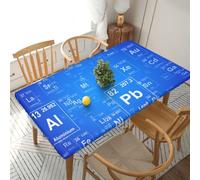 YOFIEN Science Teacher Funny Elements Periodic Table 5FT Rectangle Fitted Waterproof Table Cover,Spillproof Protector Elastic Edge