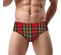 YOFIEN Scottish Clan Stewart Tartan Plaid,Men's Triangle Soft Briefs,Support Pouch Comfort No Fly Underwear Multicolour