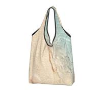 YOFIEN Sea Sand With Starfish Foldable Tote Bag Reusable Large Capacity Shopping Bags