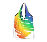 YOFIEN Set Gay Pride Lgbt Concept Colorful Flags Foldable Tote Bag Reusable Large Capacity Shopping Bags