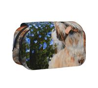 YOFIEN Shih Tzu Close-up Pencil Pouch Portable Double Layer Stationery Organizer