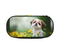 YOFIEN Shih Tzu Little Cute Dogs Curly Puppy Pets Field,Small Pencil Case Large Capacity Pencil Pouch Office Stationery Organizer
