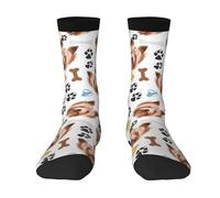YOFIEN Smiling Dog Yorkshire Terrier,Men's Moisture Wicking Breathable Cusioned Crew Socks for women