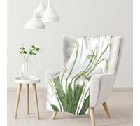 YOFIEN Snowdrop Flower Botanical WatercolorFlannel Throw Fluffy Blanket for Couch, Soft Cozy Blankets
