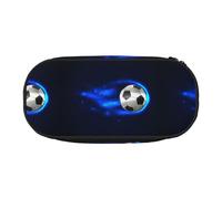 YOFIEN Soccer Ball On Fire,Small Pencil Case Large Capacity Pencil Pouch Office Stationery Organizer
