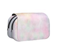 YOFIEN Soft Pastel Bright Colored Calm Abstract The Arts Pencil Pouch Portable Double Layer Stationery Organizer