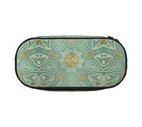 YOFIEN Soft Sage Green and Gold Celtic Mandala,Small Pencil Case Large Capacity Pencil Pouch Office Stationery Organizer