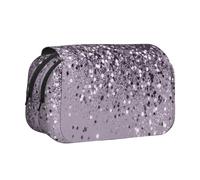 YOFIEN Sparkling Lavender Lady Glitter Shiny Decor Art Pencil Pouch Portable Double Layer Stationery Organizer