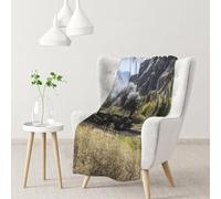 YOFIEN Steam Locomotive TrainFlannel Throw Fluffy Blanket for Couch, Soft Cozy Blankets