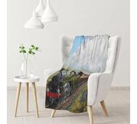 YOFIEN Steam Train And RailwayFlannel Throw Fluffy Blanket for Couch, Soft Cozy Blankets
