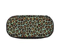 YOFIEN Teal Leopard Chic Animal Print,Small Pencil Case Large Capacity Pencil Pouch Office Stationery Organizer