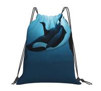 YOFIEN The Dreamer Orca Water Drawstring Backpack Resistant String Bag for Women Men Sports Gym Sackpack