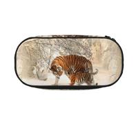 YOFIEN Tiger Baby Tigerfamile Young,Small Pencil Case Large Capacity Pencil Pouch Office Stationery Organizer