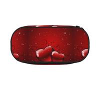 YOFIEN Valentines Glitters Love Hearts Printed,Small Pencil Case Large Capacity Pencil Pouch Office Stationery Organizer