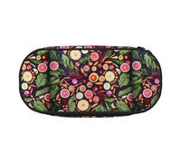 YOFIEN Vegan Live Fruits Vegetables Print,Small Pencil Case Large Capacity Pencil Pouch Office Stationery Organizer