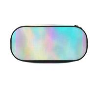 YOFIEN Very Beautiful Rainbow Texture Hologram Foil,Small Pencil Case Large Capacity Pencil Pouch Office Stationery Organizer