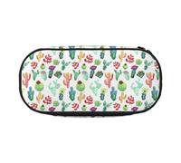 YOFIEN Watercolor Cactus Succulents,Small Pencil Case Large Capacity Pencil Pouch Office Stationery Organizer