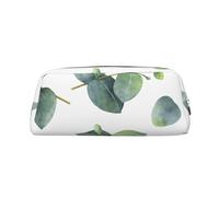 YOFIEN Watercolor Eucalyptus Leaves Branches Pencil Case for Girls, Pen Pouch Organizer Pencil Bag with Zipper