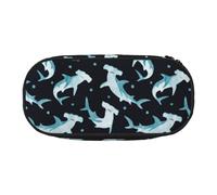 YOFIEN Watercolor Hammerhead Shark,Small Pencil Case Large Capacity Pencil Pouch Office Stationery Organizer