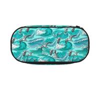 YOFIEN Waves Sketch Seagull Birds,Small Pencil Case Large Capacity Pencil Pouch Office Stationery Organizer