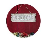YOFIEN Welcome Friends Christmas 8&8in Round Mouse Pad Sewn Edge Design