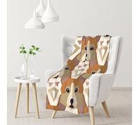 YOFIEN Welsh Corgi Head PatternFlannel Throw Fluffy Blanket for Couch, Soft Cozy Blankets