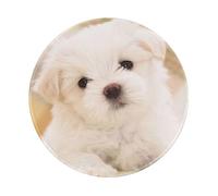 YOFIEN West Highland White Terrier 8&8in Round Mouse Pad Sewn Edge Design