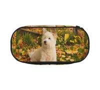 YOFIEN Westie Autumn West Highland White Terrier Dogs,Small Pencil Case Large Capacity Pencil Pouch Office Stationery Organizer