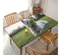 YOFIEN Westie Lawn West Highland White Terrier Dogs 5FT Rectangle Fitted Waterproof Table Cover,Spillproof Protector Elastic Edge