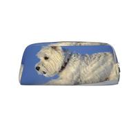 YOFIEN Westie Winter West Highland White Terrier Dogs Pencil Case for Girls, Pen Pouch Organizer Pencil Bag with Zipper