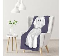 YOFIEN White Bichon Frise DogFlannel Throw Fluffy Blanket for Couch, Soft Cozy Blankets