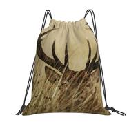 YOFIEN Whitetail Deer Fawn In Wilderness Stag Water Drawstring Backpack Resistant String Bag for Women Men Sports Gym Sackpack