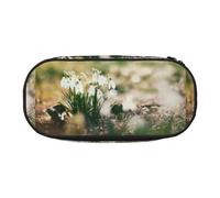 YOFIEN Wild Spring Snowdrop,Small Pencil Case Large Capacity Pencil Pouch Office Stationery Organizer