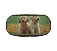 YOFIEN Yellow Labrador Retriever Puppies,Small Pencil Case Large Capacity Pencil Pouch Office Stationery Organizer
