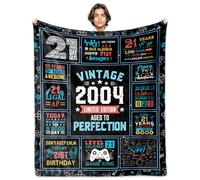 Yofipon 21st Birthday Gifts for Him, Birthday Gifts for 21 Year Old Boys Blanket 60"X50" in, 21 Year Old Gift for Boy, Happy 21st Birthday Decorations for Him Gift Ideas for Boys Son Brother Grandson