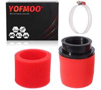 YOFMOO Air Filter 35mm Red Double Foam Pod Performance for Motorcycle ATV Quad Scooter Go Kart 50cc 70cc 90cc 110cc 125cc Moped Pit Dirt Racing Super Pocket Bike Suzuki Baja Universal