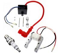 YOFMOO High Performance 2-Wire Magneto Coil Kit with CDI Ignition Coil Spark Plug Compatible for 49cc - 50cc 60cc 66cc 80cc 2-stroke Engines Motorized Bicycle Motor Bike ATV Quad Scooter