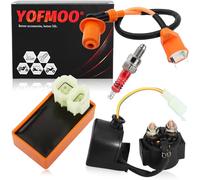 YOFMOO Ignition Coil CDI Starter Relay Solenoid Spark Plug for GY6 50cc 90cc 110cc 125cc 150cc 4-stroke Engine Scooter ATV Go Kart Moped Quad Pit Dirt Racing Bike 152QMI QMI157 QMI152 Performance