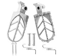 YOFMOO PW50 PW80 Foot Pegs Rest Footpegs Compatible with Yamaha PW 50 80 BW80 DT50 RT100 RT180 T225S TT225T TTR110 TTR90 TW200 WR200 WR250 WR500 XT225 XT250 XT350 Motocross Dirt Bike Stainless Steel