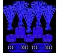 YOFOBU 500 PCS Blue Glow Stick Bracelets Necklaces 8" Glowsticks with Connectors Glow in The Dark Party Supplies Light Up Neon Party Favor for Christmas New Year Valentines Day July 4th Gender Reveal