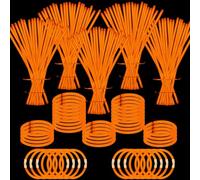 YOFOBU 500 PCS Orange Glow Sticks Bulk 8" Glowsticks Bracelets Necklaces with Connectors Glow in The Dark Party Supplies Light Up Neon Party Favor for Halloween Christmas Easter Wedding Birthday