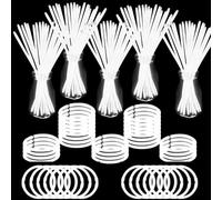 YOFOBU 500 PCS White Glow Stick Bracelets Necklaces 8" Glowsticks with Connectors Bulk Glow in The Dark Party Supplies Light Up Neon Party Favor for Christmas NewYear Valentine’s Day Wedding