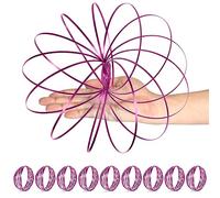 YOFOBU 9 Pack Rose Red Spinner Ring Arm Magic Spring Sculpture - Colored Kinetic Interactive Stress Relief Rings for Festival Accessories