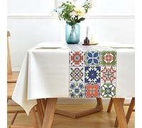 Yofori Table Cloth Plastic Tablecloth Wipeable PVC Wipe Clean WaterProof Table Cover (Flowers-3, 137x137cm)